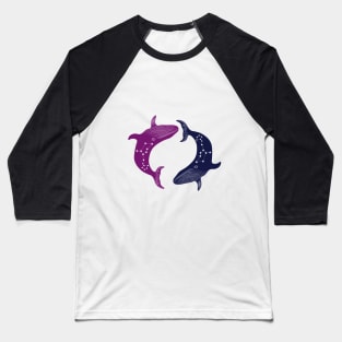 Yin Yang Whales Baseball T-Shirt